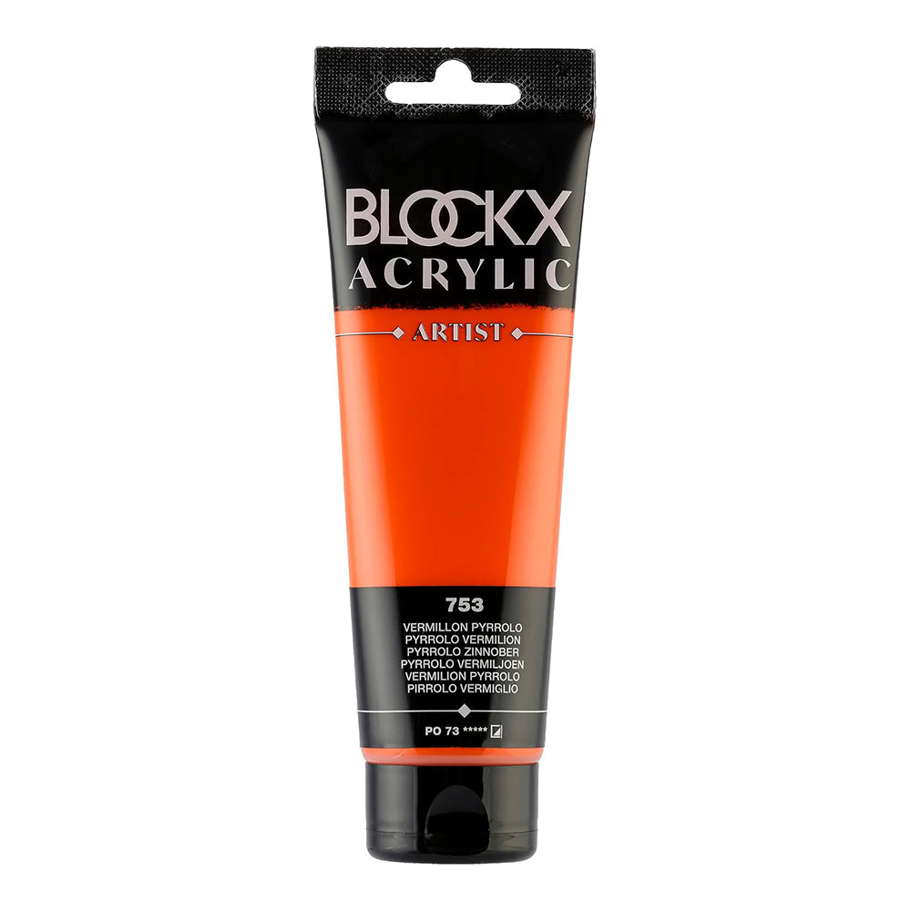 BLOCKX Artist Acrylic 120ml Vermilion Pyrrolo (753)