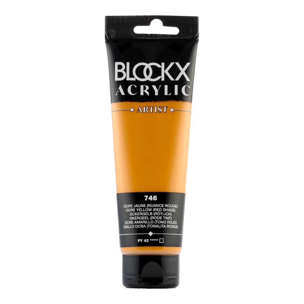 BLOCKX Artist Acrylic 120ml Ocre Yellow Red Shade (746)