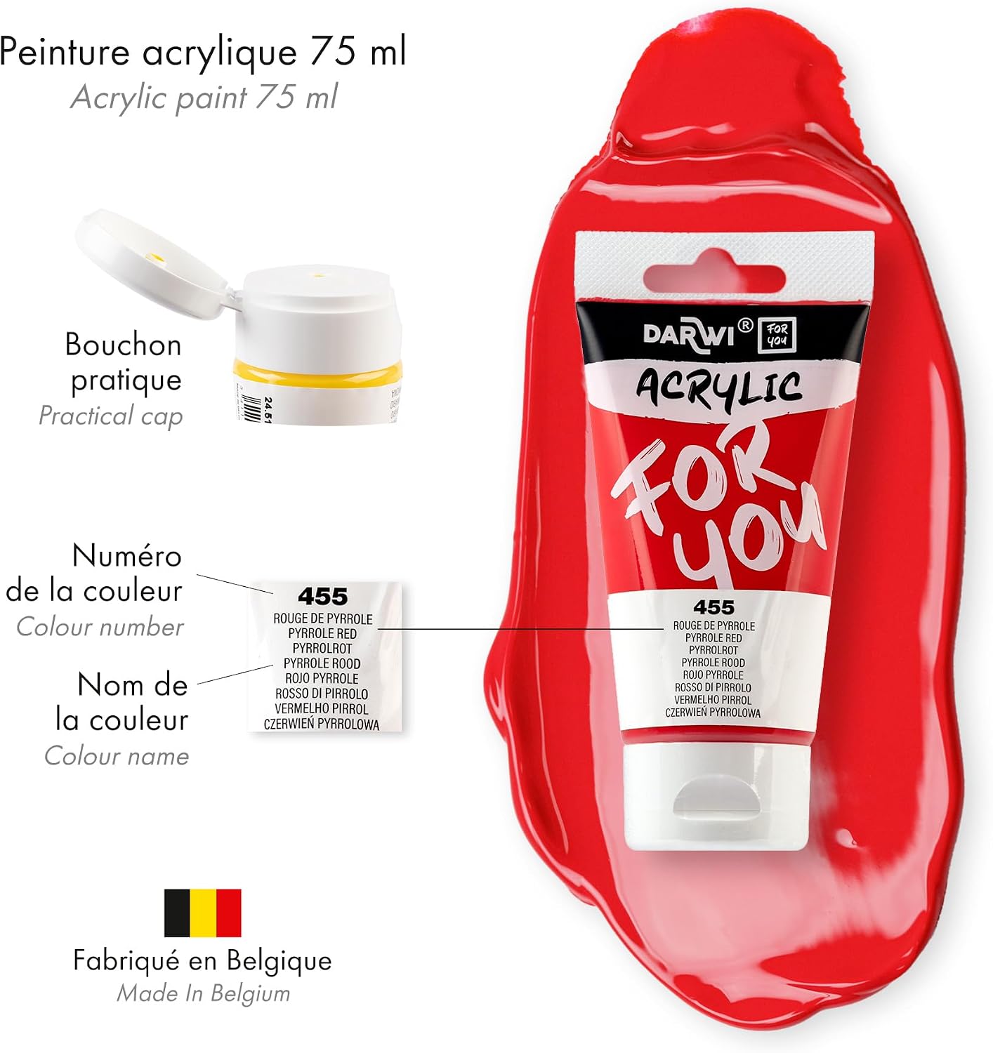 DARWI FOR YOU Acrylic 75ml Pyrrole Red (455)