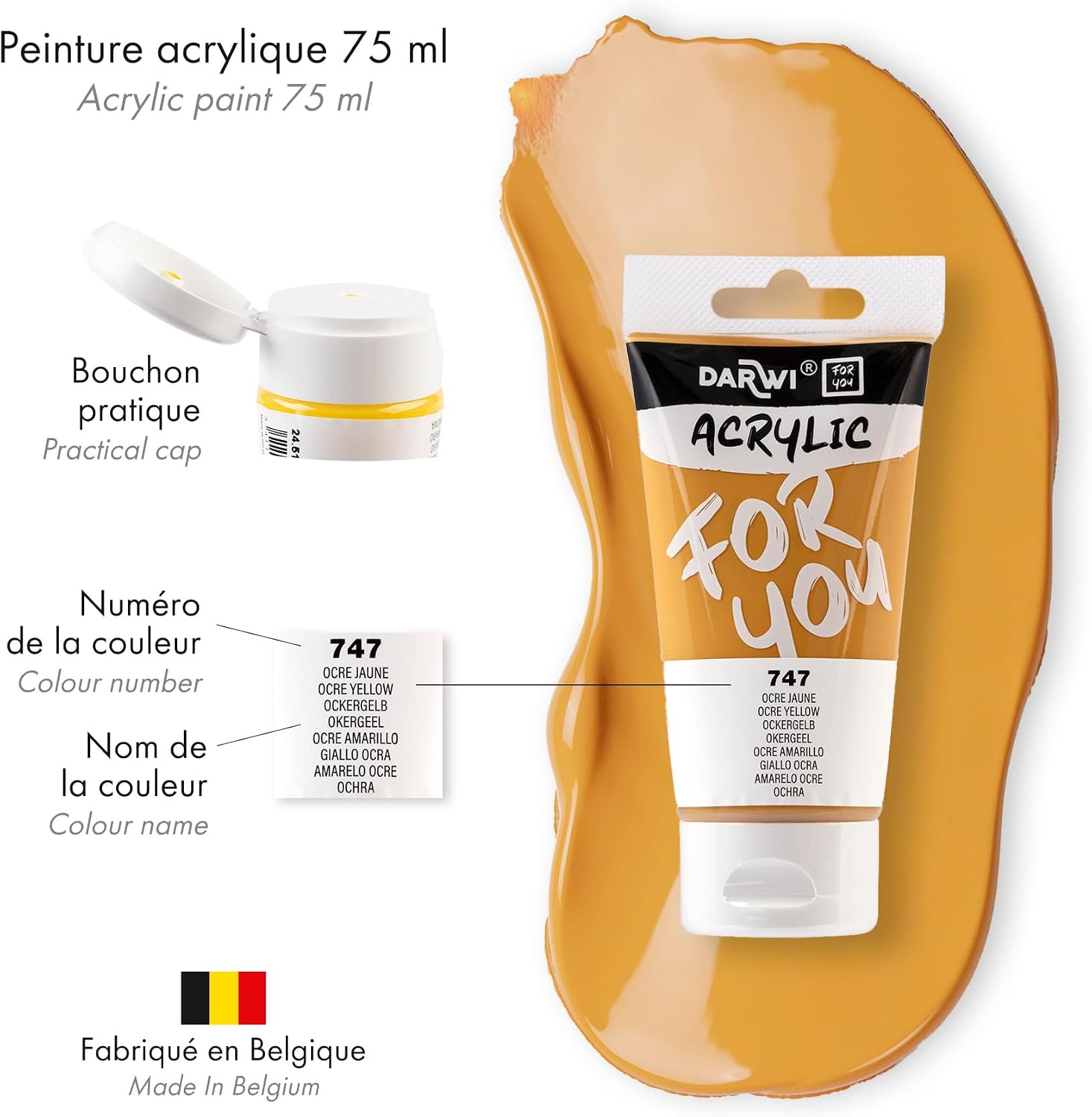 DARWI FOR YOU Acrylic 75ml Yellow Ochre (747)