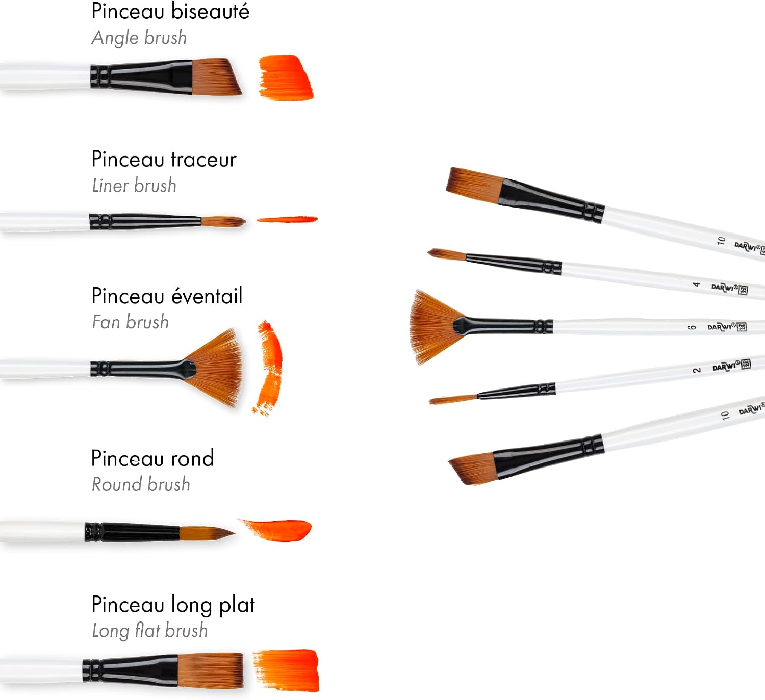 DARWI FOR YOU Set of 5 Brushes Medium Set 2