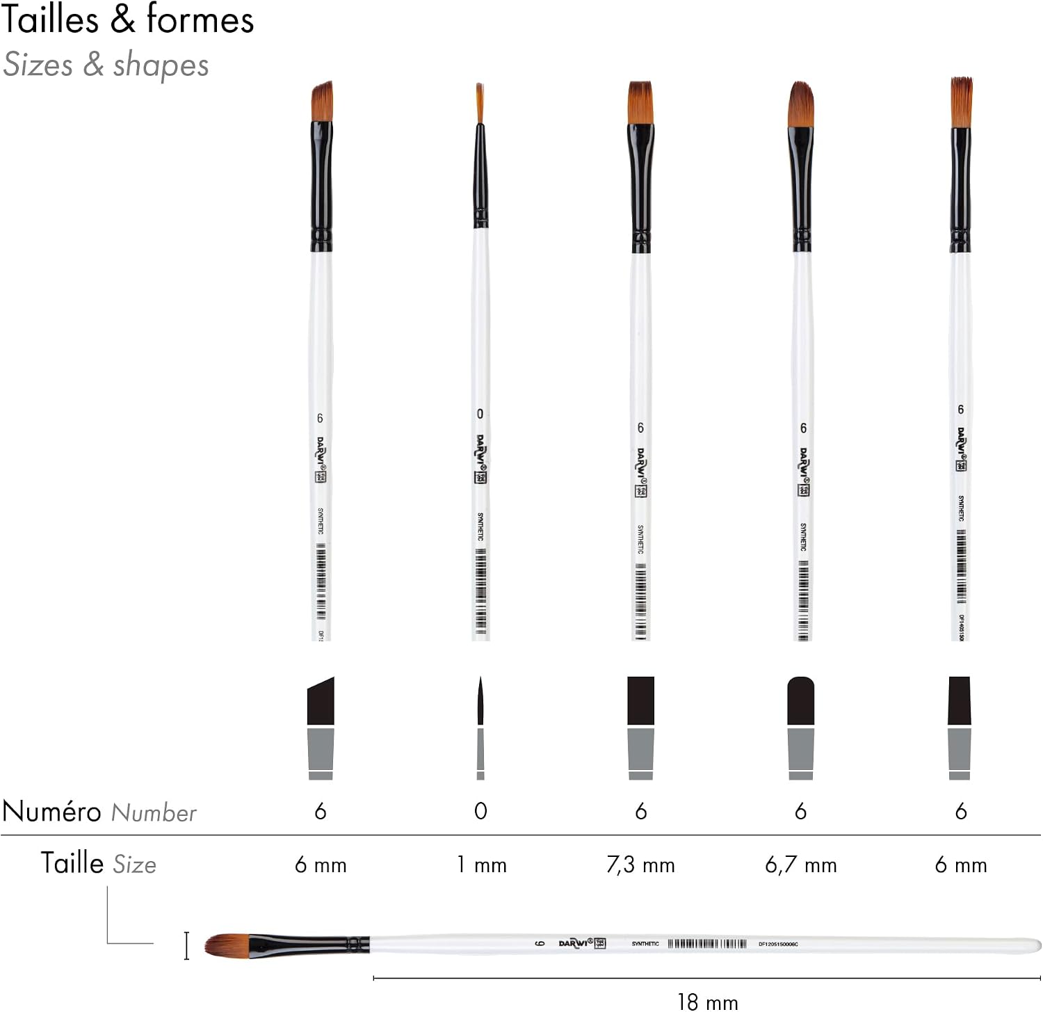 DARWI FOR YOU Set of 5 Brushes Thin Set 2