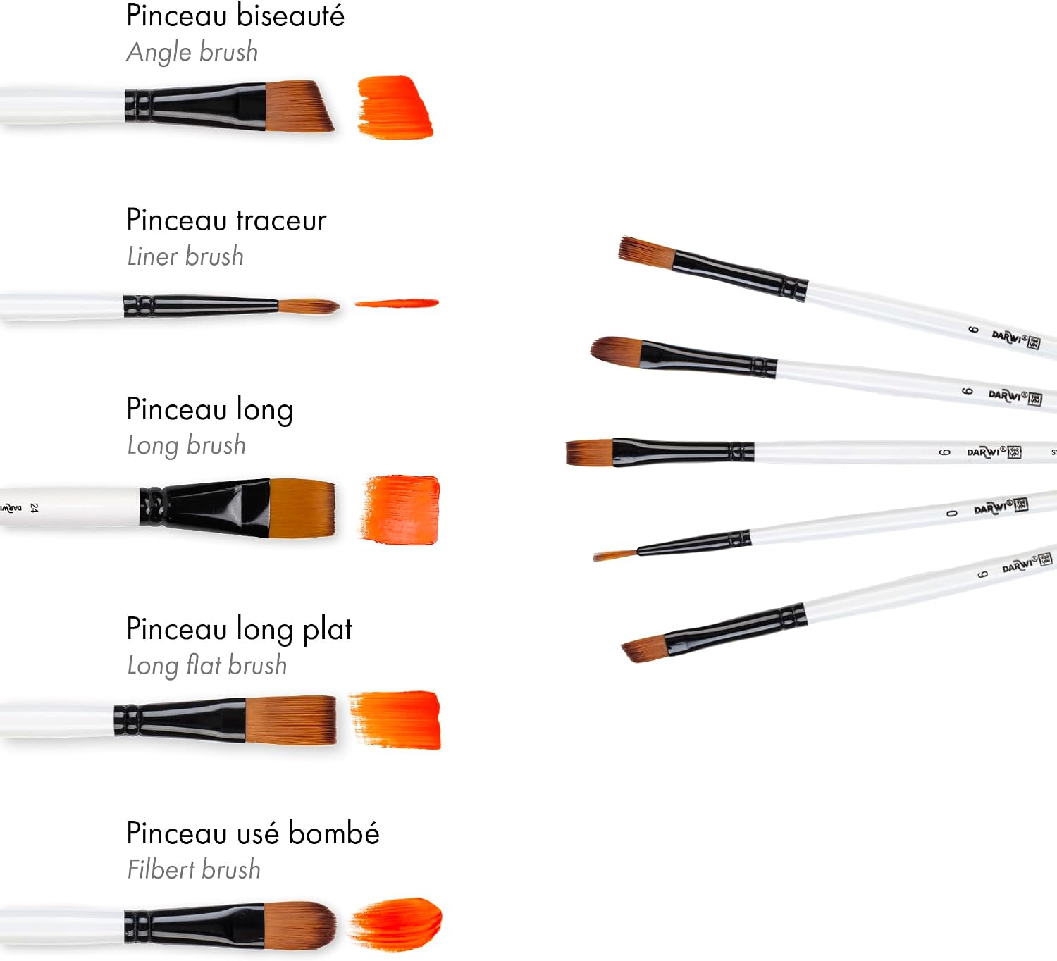 DARWI FOR YOU Set of 5 Brushes Thin Set 2