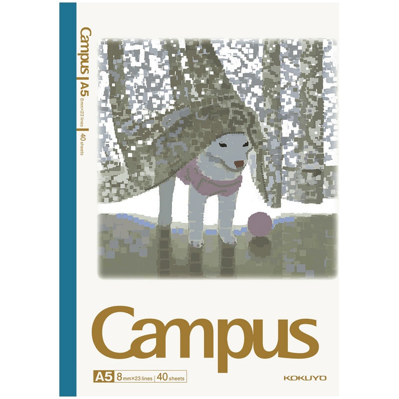 KOKUYO Campus AC Illustrator Notebook A5 40P Curtains & Puppies