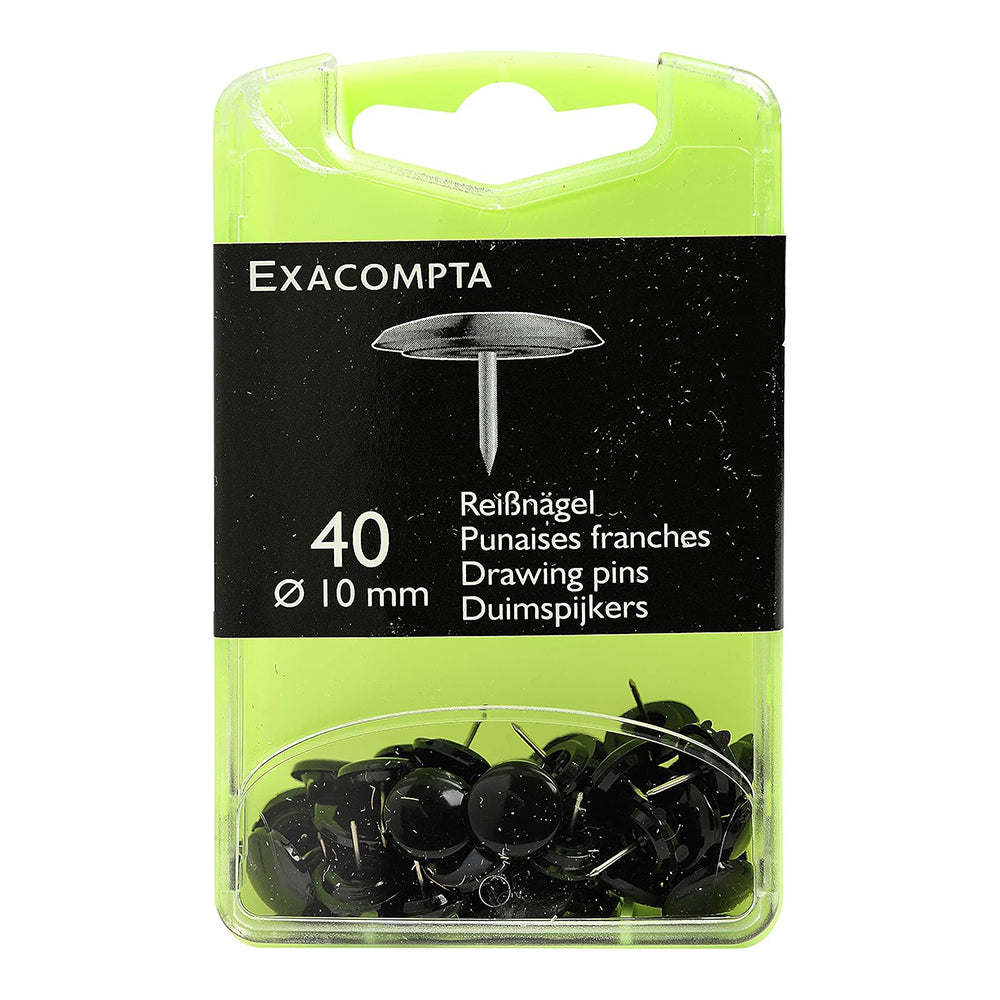 EXACOMPTA Drawing Pins 7x10mm Box of 40 Black