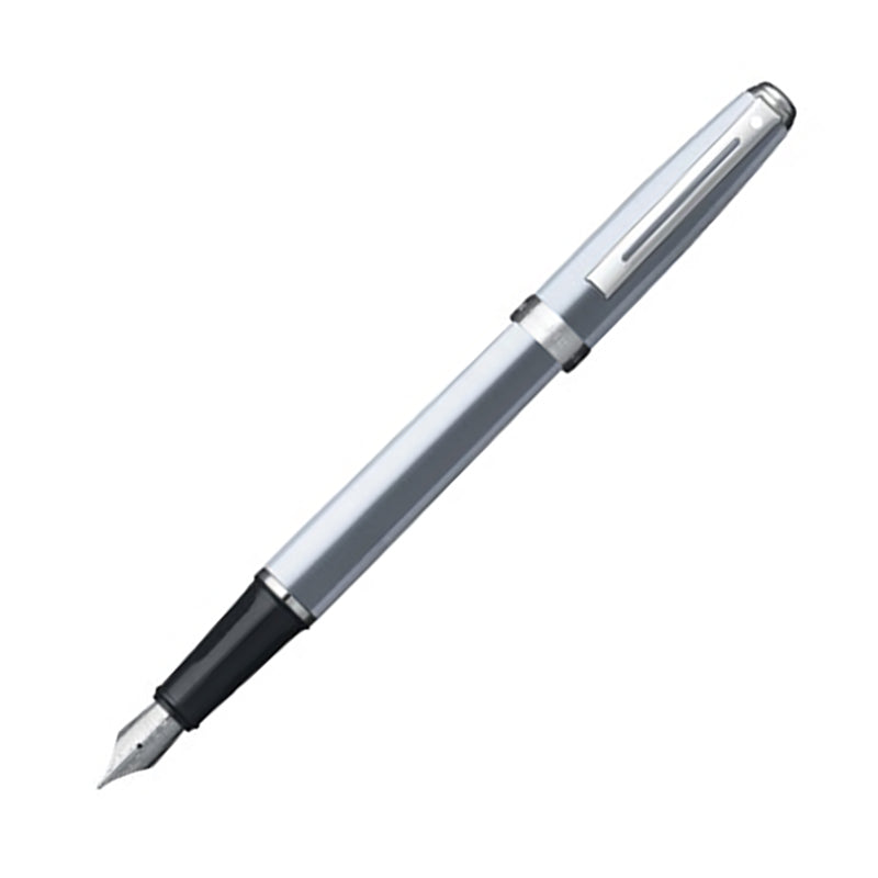 SHEAFFER Prelude 340 Brushed Chrome with Chrome Trim Fountain Pen - Broad Nib