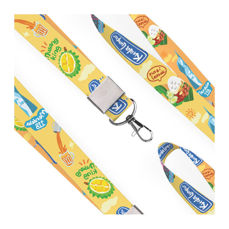 LOKAMADE Doodle Land Lanyard & ID Card Holder LD-DL-002: Jalan Kuala Lumpur