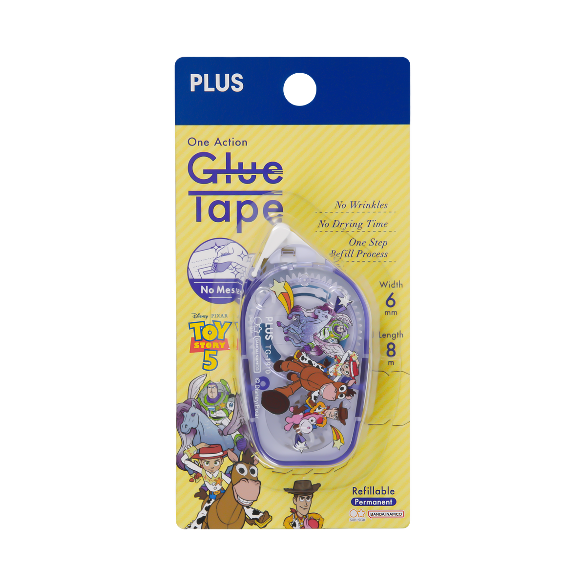 PLUS One Action Glue Tape x Toy Story 6mmx8M Purple