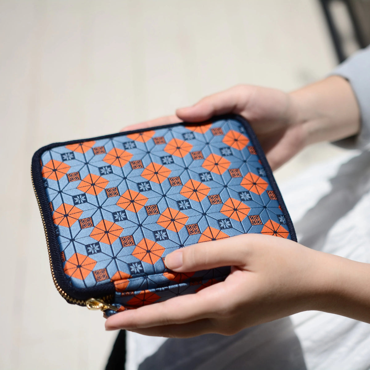 KYOKU HAKU Zippered Pen Case 10 Slots Siraya Orange
