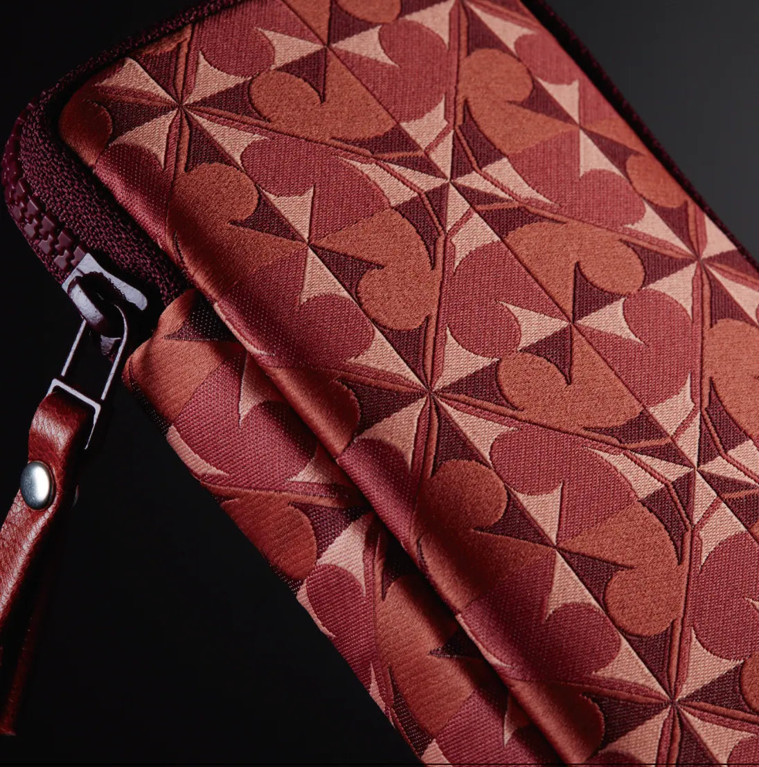 KYOKU HAKU Zippered Pen Case 3 Slots Archeology Red