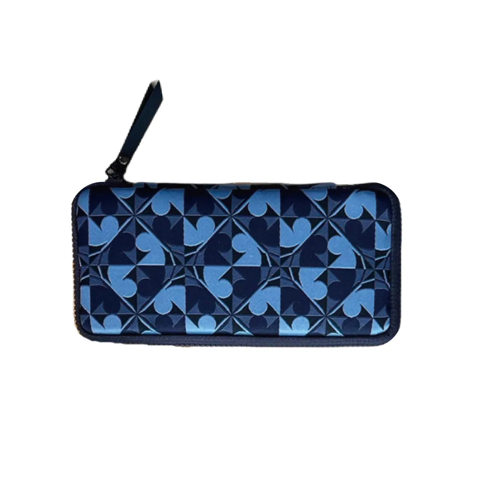 KYOKU HAKU Zippered Pen Case 3 Slots Archeology Blue
