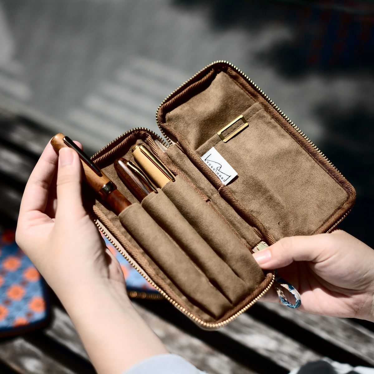 KYOKU HAKU Zippered Pen Case 3 Slots Belief
