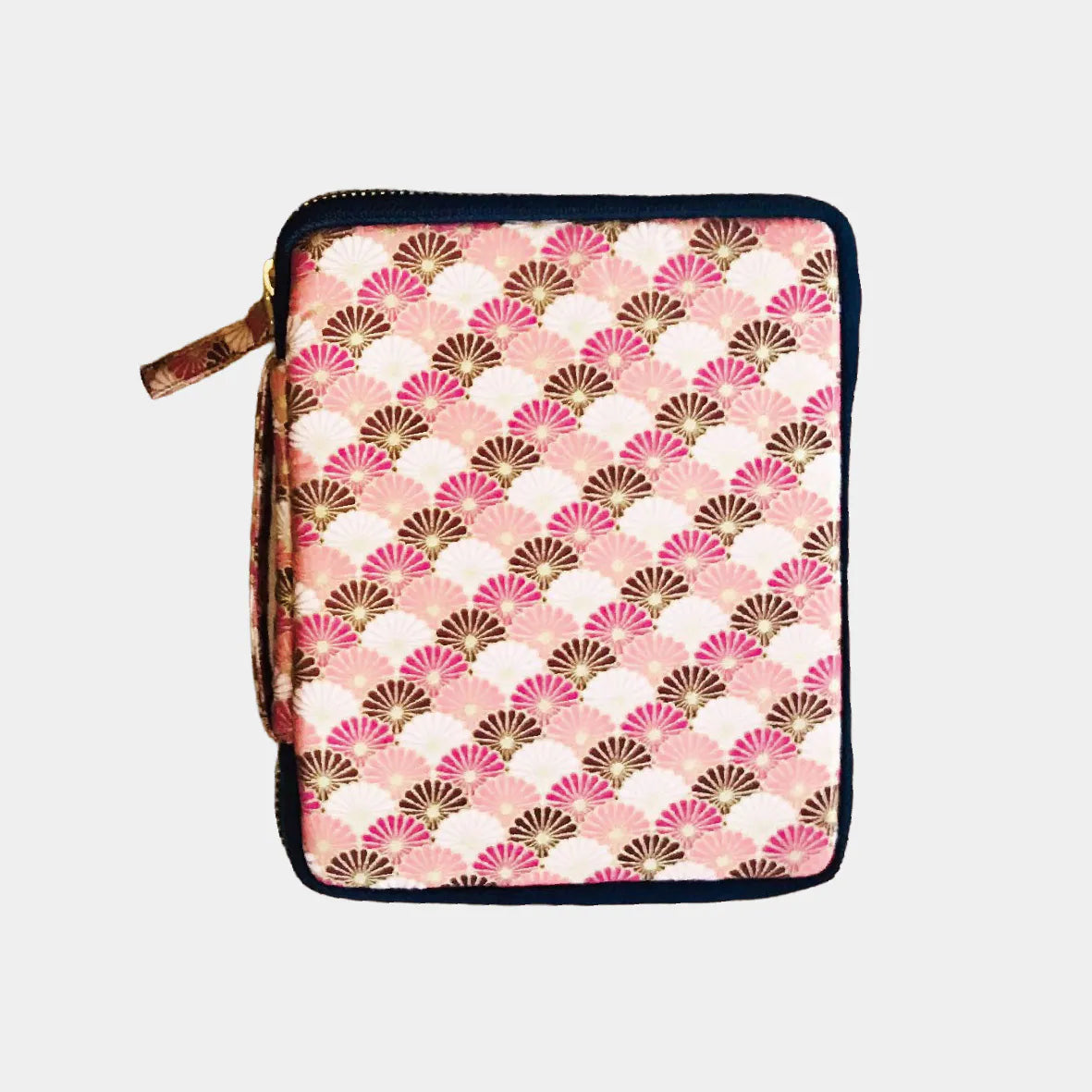 KYOKU HAKU Zippered Pen Case 10 Slots Seigaiha Pink