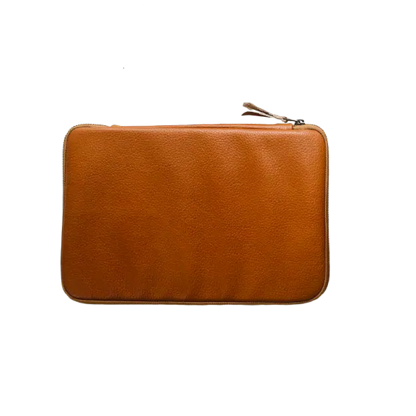 KYOKU HAKU Zipper Notebook Jacket Chrome Leather Brown