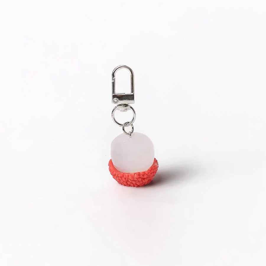 JIPPURI Keychain Fruit Market Peeled Lychee
