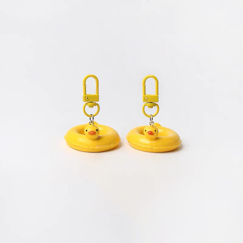 JIPPURI Keychain Duck Swimming Ring