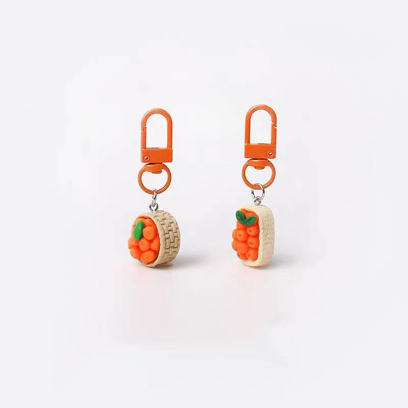 JIPPURI Keychain Basket of Persimmons Rectangle