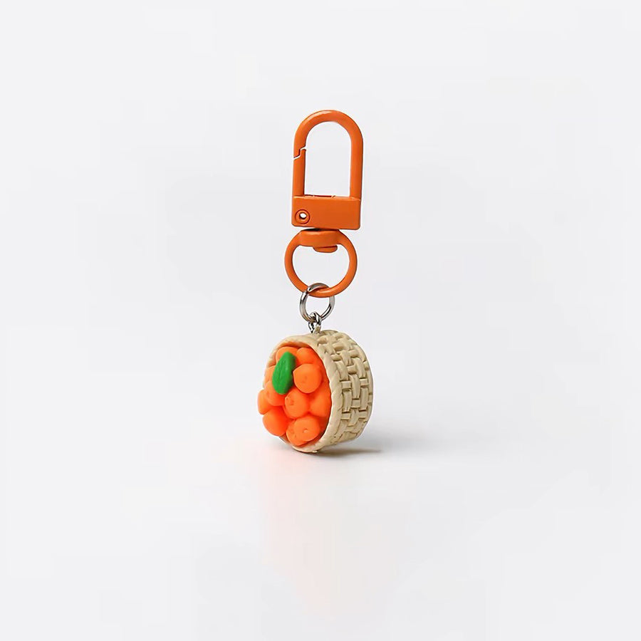 JIPPURI Keychain Basket of Persimmons Round