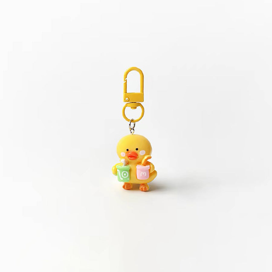 JIPPURI Keychain Milk Tea Duck Yellow Duck Double Milk Tea