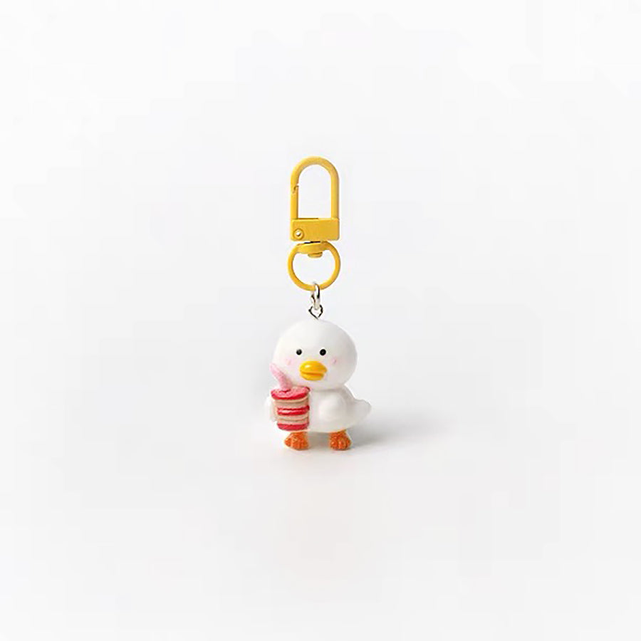 JIPPURI Keychain Milk Tea Duck Red Milk Tea