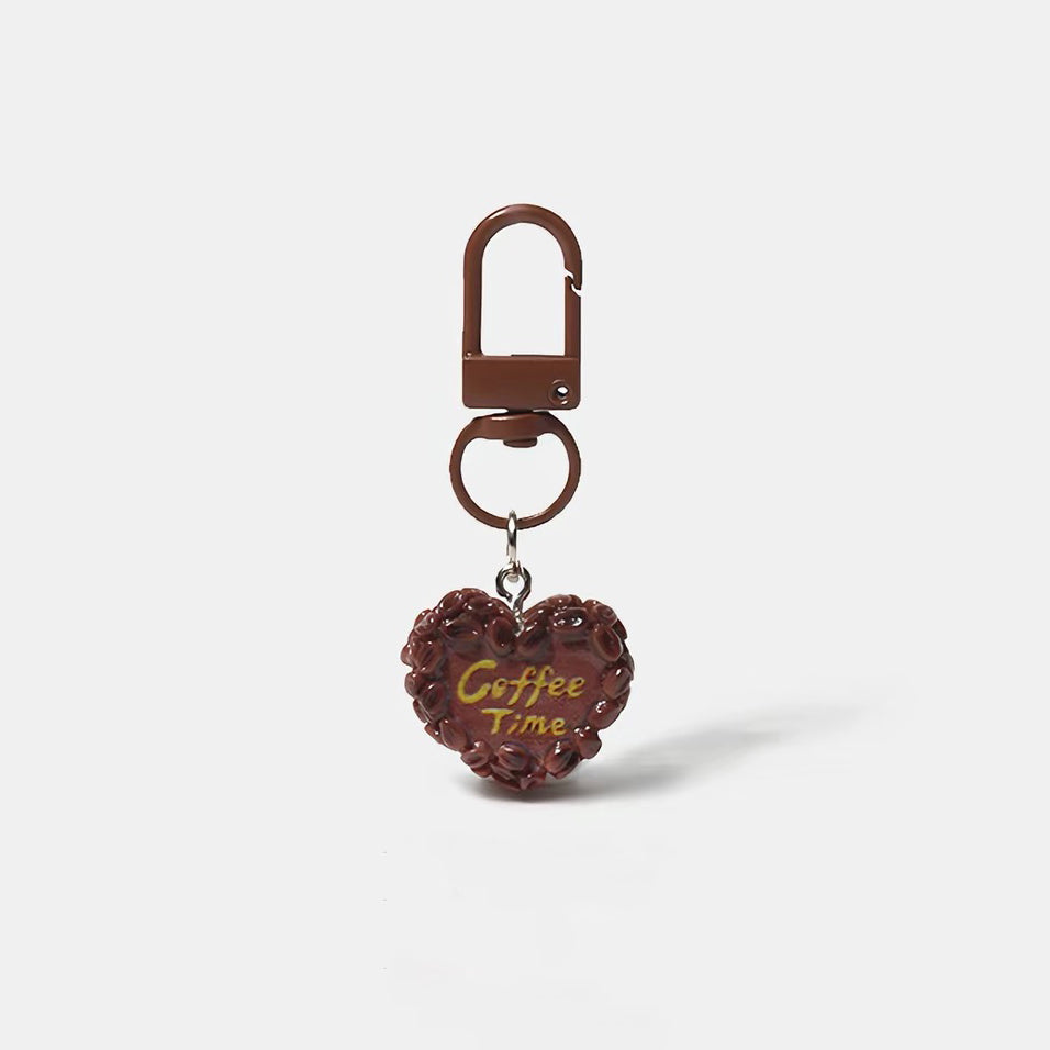 JIPPURI Keychain Cafe Heart Shape Coffee Beans