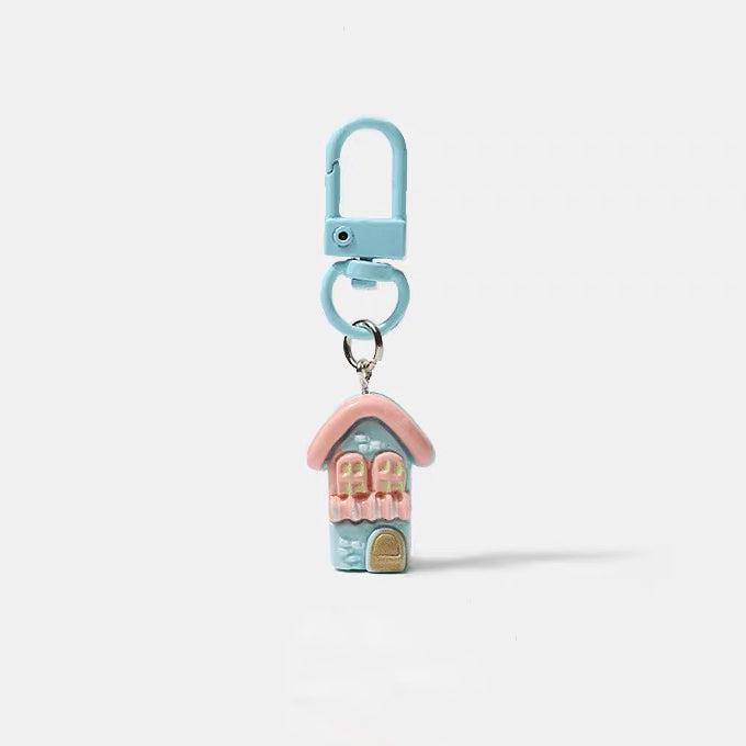 JIPPURI Keychain Little Houses Pink House