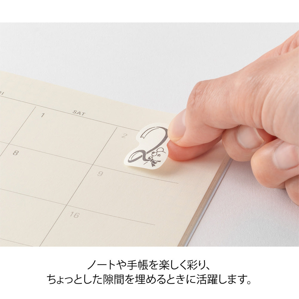 MIDORI Yuru Log Roll Sticker Numbers