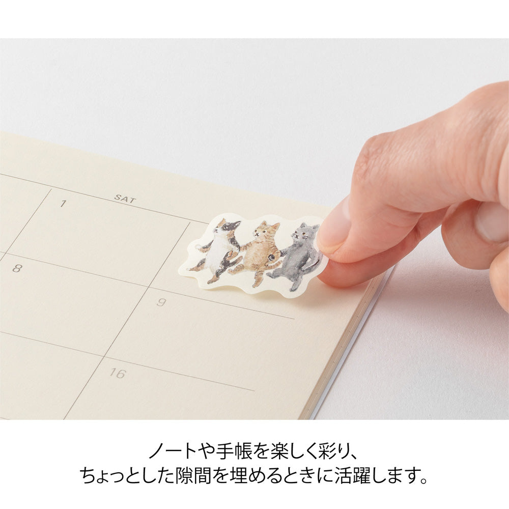 MIDORI Yuru Log Roll Sticker Animal Emotions