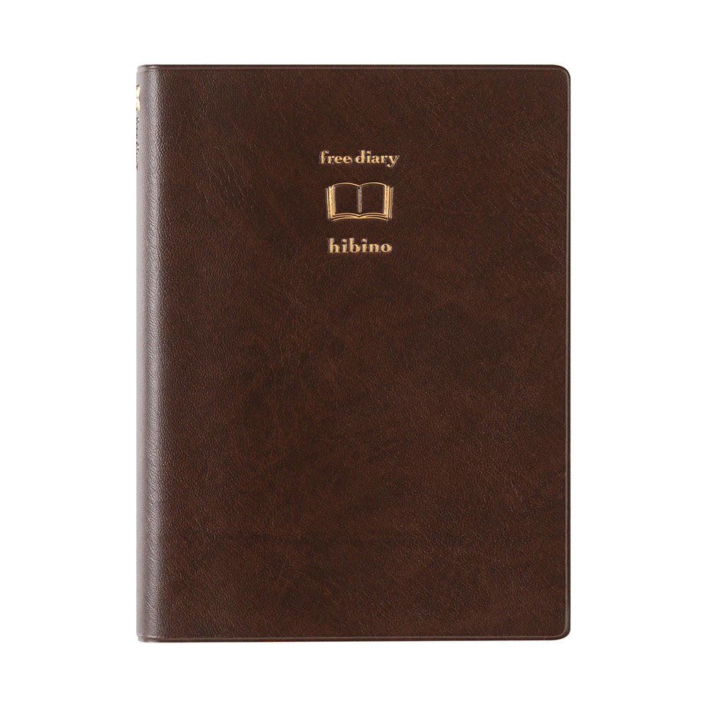 MIDORI Notebook Hibino Free Diary A6 Brown