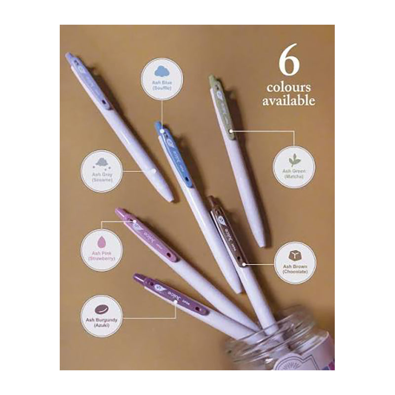 PILOT Juice Gel Pen 0.5mm Ash Colours Set of 3 Ash Burgundy Azuki, Ash Green Matcha, Ash Gray Sesame