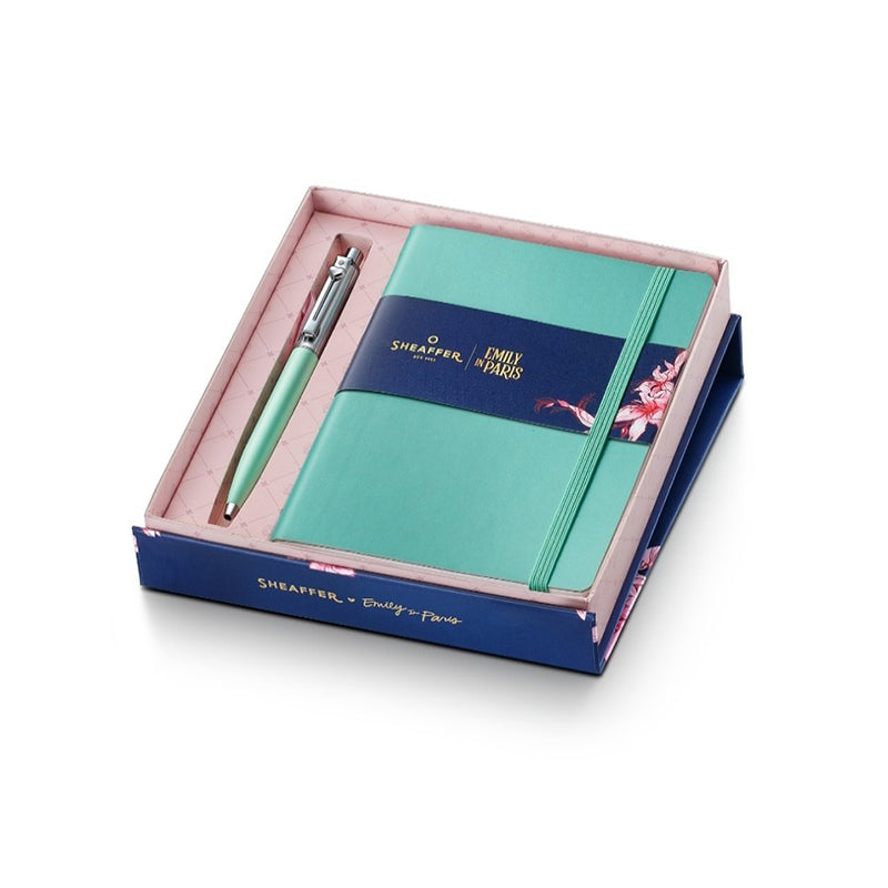 SHEAFFER x Emily In Paris Sentinel 321 Green Matte Finish Ballpoint Pen with Green Small Notebook Set