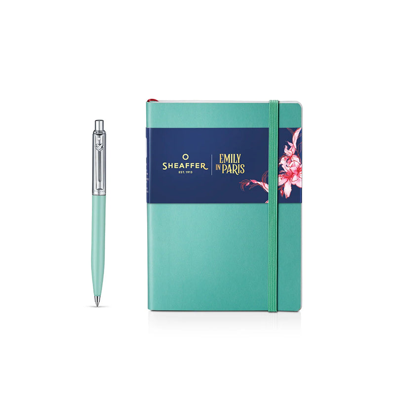 SHEAFFER x Emily In Paris Sentinel 321 Green Matte Finish Ballpoint Pen with Green Small Notebook Set