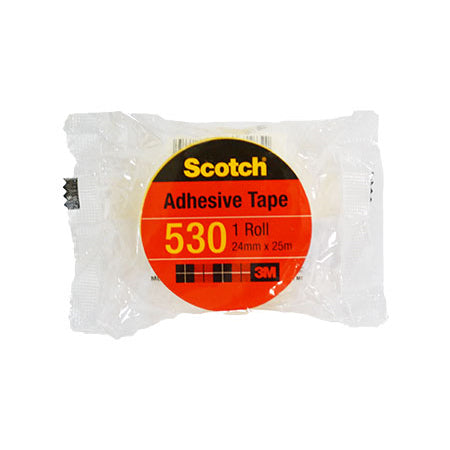 3M Scotch Adhesive Tape 530 24mmx25M 1" 1 box