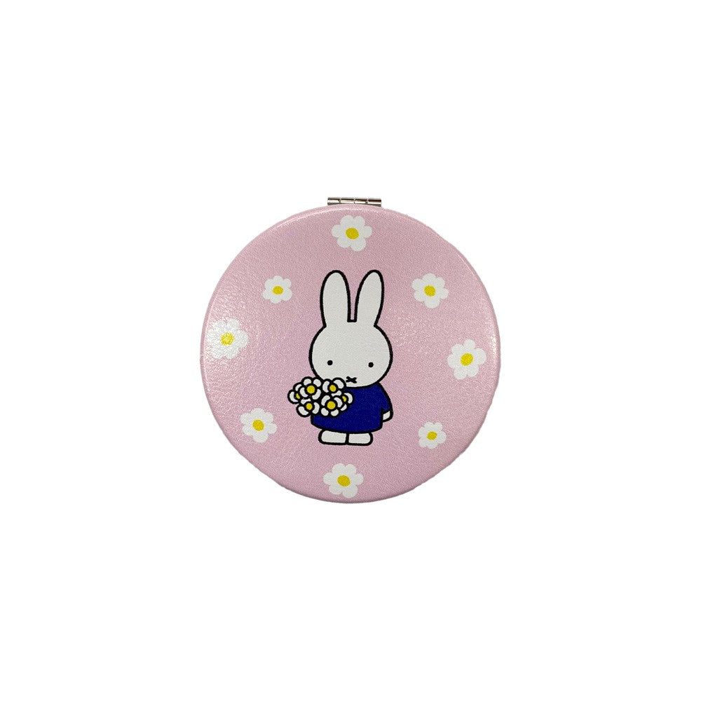MIFFY Pocket Mirror Round Pink Flower Default Title