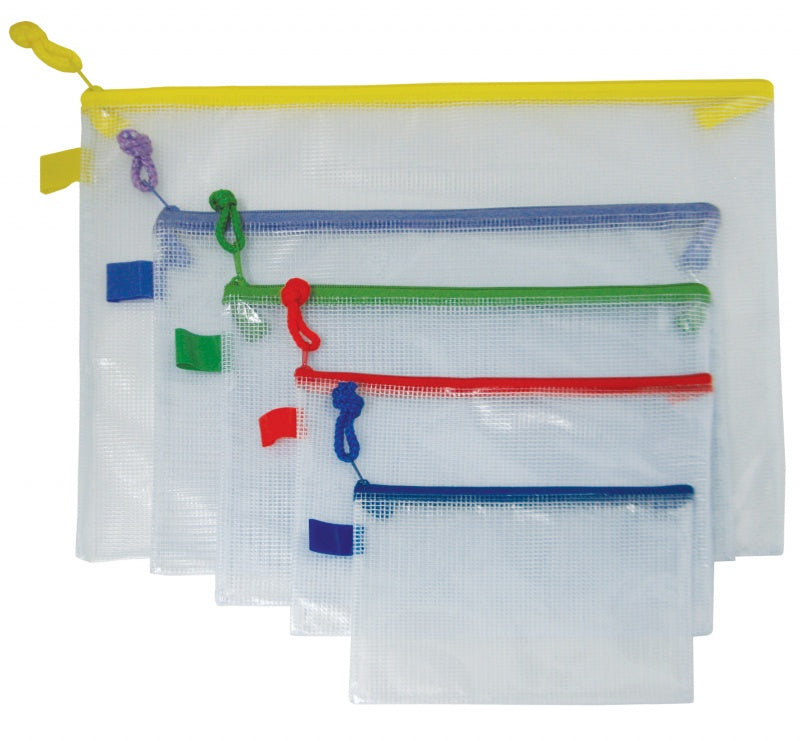 CBE Mesh Zipper Bag 013175 B5 300x200mm 5Cols