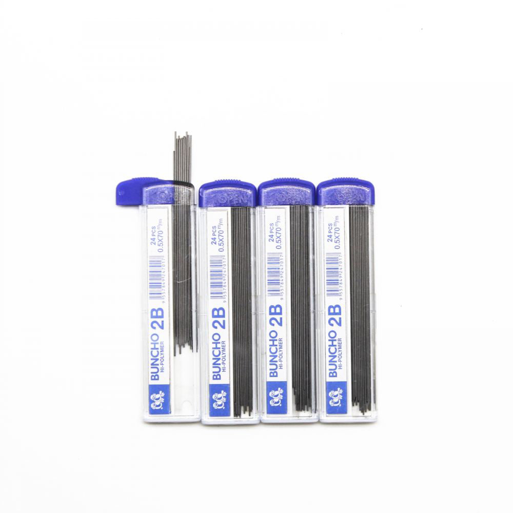 BUNCHO Pencil Lead 2B 0.5mm Blister of 4