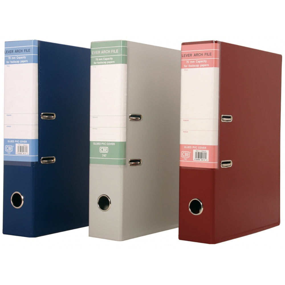 CBE Level Arch File 747 FC-PVC 75mm 3Cols