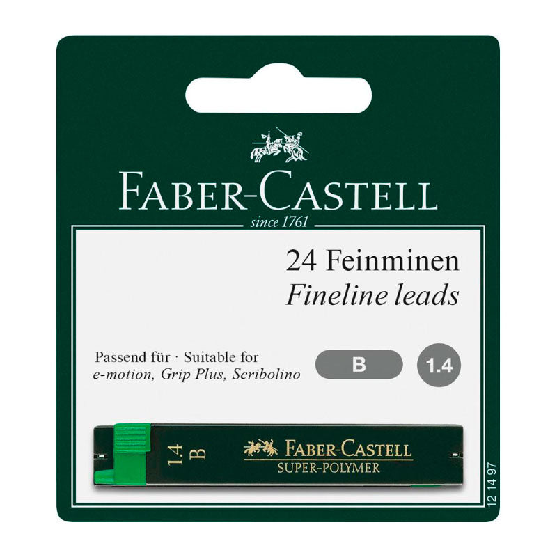 FABER-CASTELL Super Polymer Lead 121411 1.4mm B Tube of 6