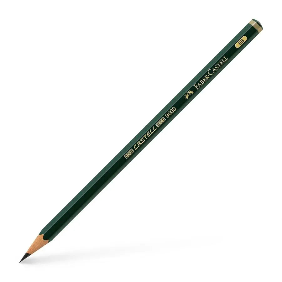 FABER-CASTELL Castell 9000 Graphite Pencil 117106 6B 1s