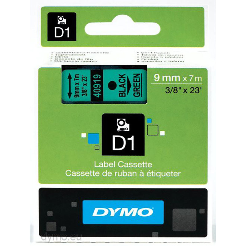 DYMO Label Manager Tape D1 9mmx7M Black on Green