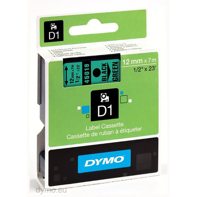 DYMO Label Manager Tape D1 12mmx7M Black on Green