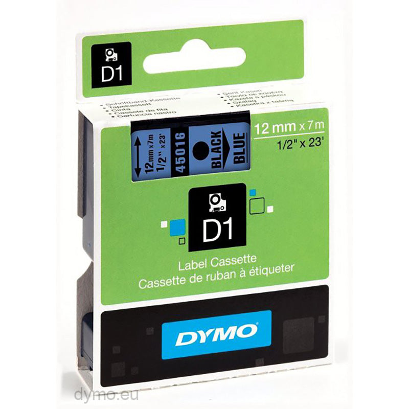 DYMO Label Manager Tape D1 12mmx7M Black on Blue