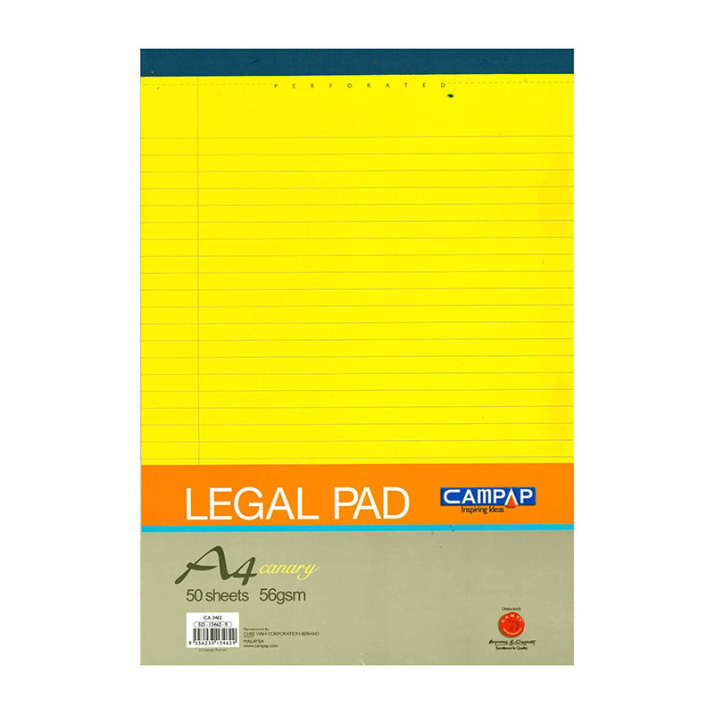 CAMPAP Legal Pad (Canary) CA 3462 A4 50s