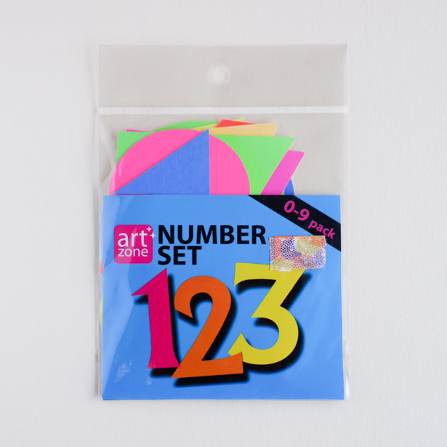 ARTZONE Fluorescent Card Number Set 0-9 pack