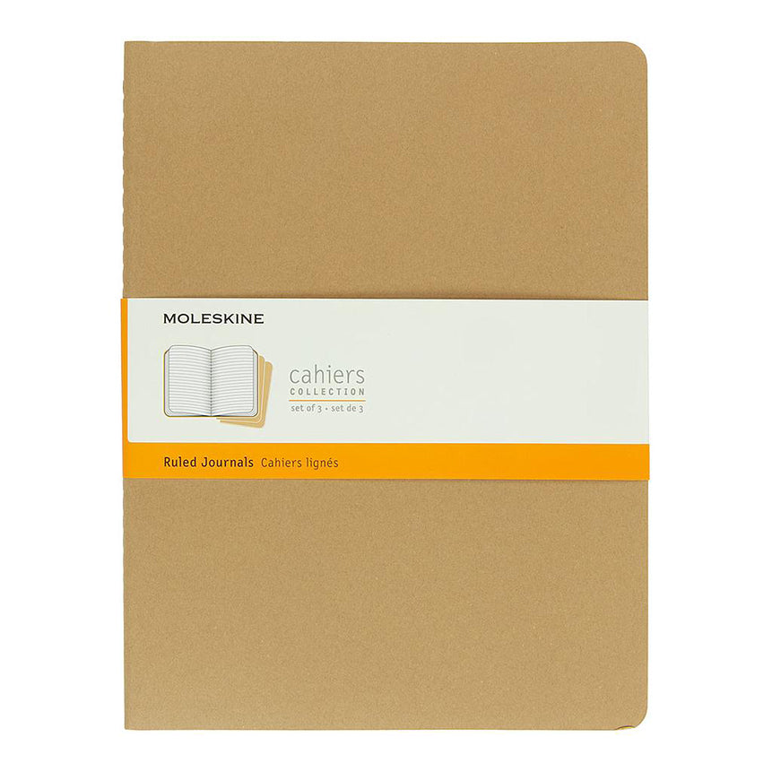 MOLESKINE Cahier XL Ruled Kraft Brown Set of 3