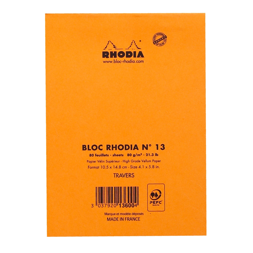 RHODIA Basics No.13 A6 105x148mm Lined hsp Orange Default Title