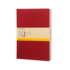 MOLESKINE Cahier XL Squared Cranberry Red Set of 3