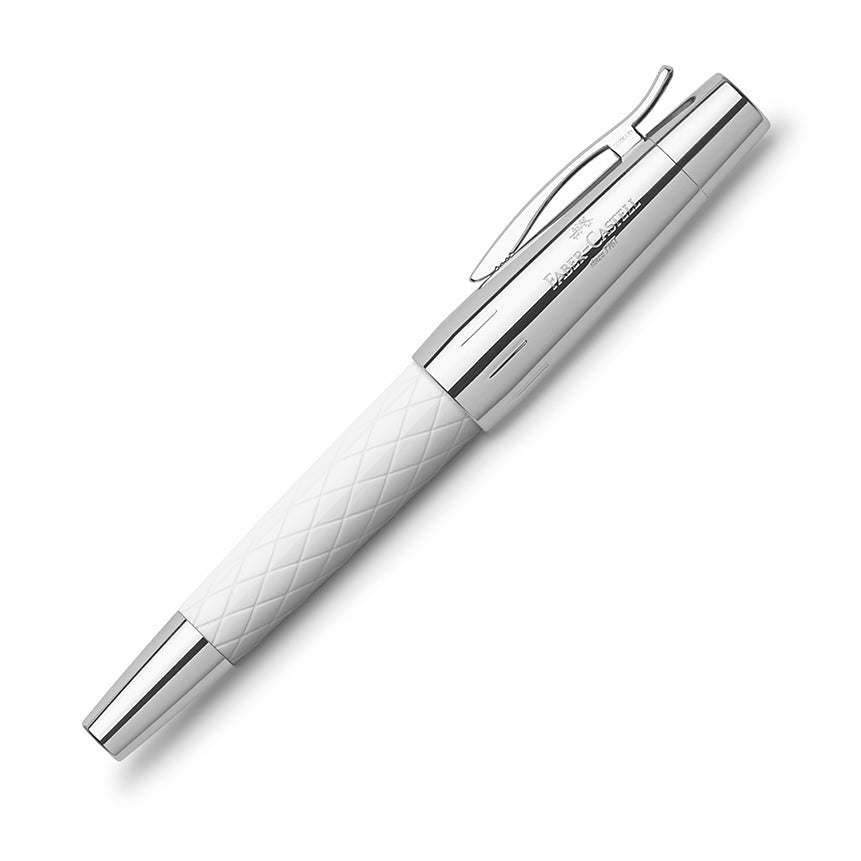FABER-CASTELL DESIGN e-motion Rhombus White Fountain Pen-Medium Default Title