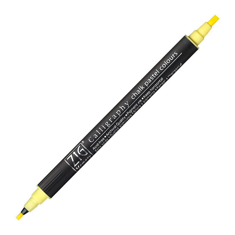 ZIG MS Calligraphy Twin Tip Marker Chalk Pastel Yellow Default Title