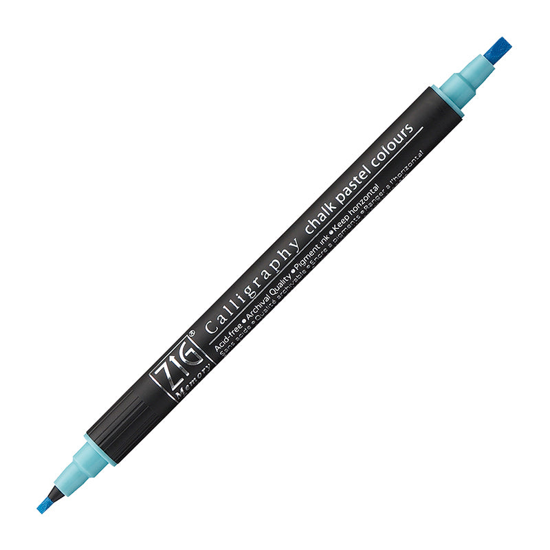 ZIG MS Calligraphy Twin Tip Mkr Chalk Pastel Blue Default Title